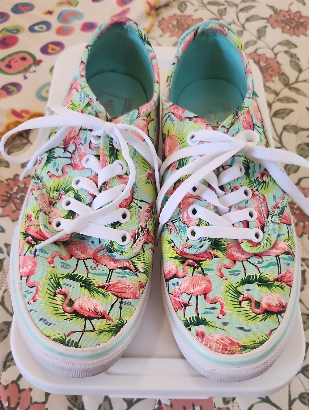 Vans Pink Flamingo Print Canvas Sneakers with Ultra Cush